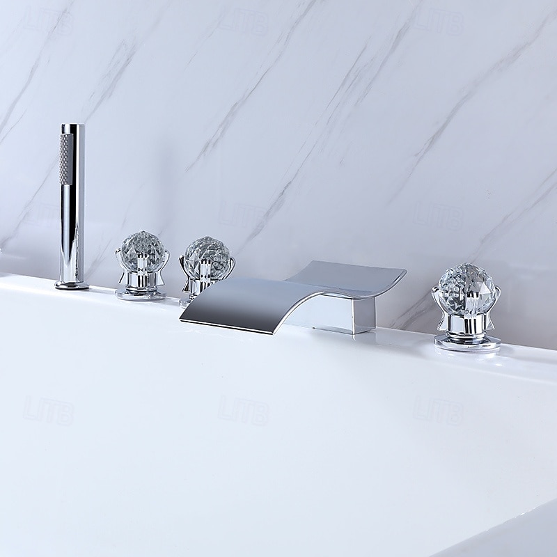 Bathtub Faucet - Modern Contemporary Electroplated Roman Tub Brass Valve Bath Shower Mixer Taps 2025 - CAD $295.99 –P1