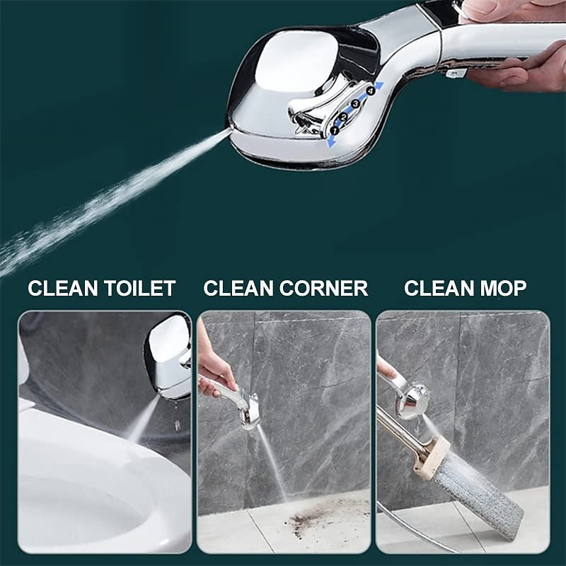 Shower Head 4 Mode Adjustable High Pressure Water Saving One-key Stop Water Handheld Pressurized Showerhead Bathroom Accessories(With 1.5m Water Pipe and Support) 2025 - CAD $11.99 –P2