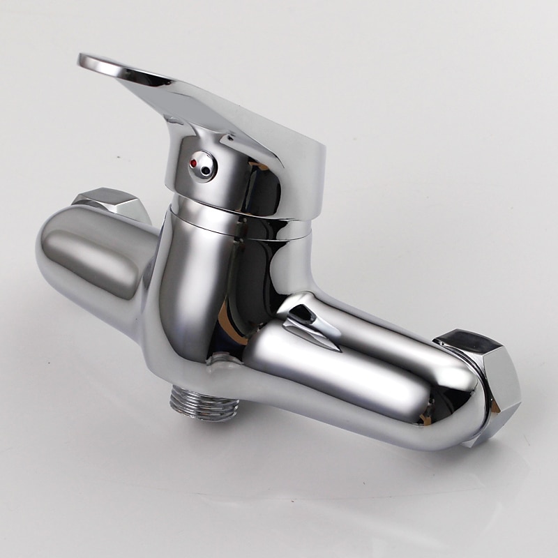 Brass Shower System Faucet Combo Set Wall Mounted Tub and Bath Shower Mixer Taps Chrome Shower Ceramic Valve with Hot and Cold Water 2025 - CAD $103.99 –P1