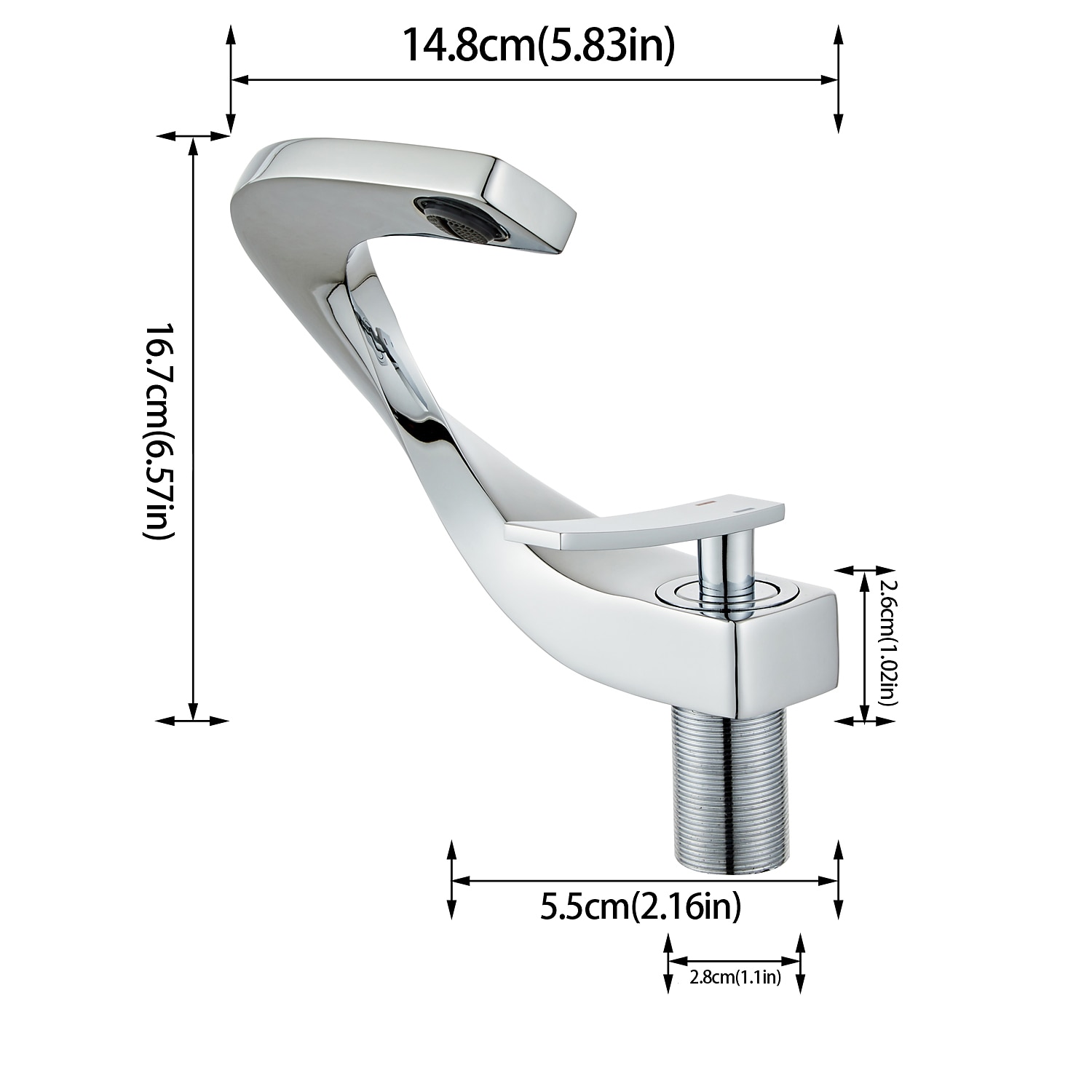 Bathroom Sink Mixer Faucet, Mono Wash Basin Single Handle Basin Taps Washroom, Monobloc Vessel Water Brass Tap Deck Mounted with Hot and Cold Hose 2025 - CAD $135.99 –P1