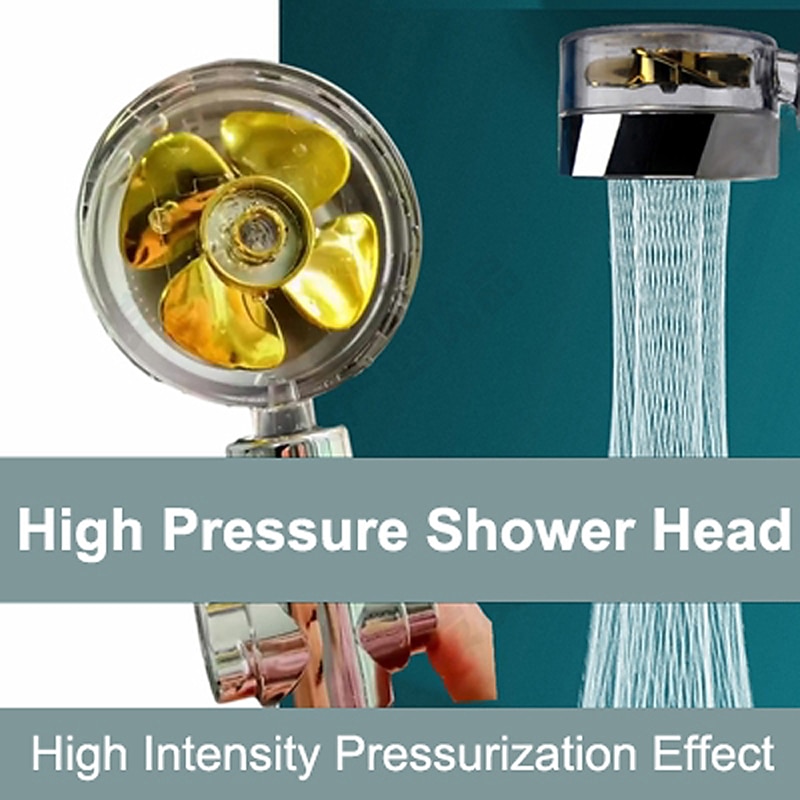 Shower Head Water Saving Flow 360 Degrees Rotating With Small Fan ABS Rain High-Pressure Spray Nozzle Bathroom Accessories 2025 - CAD $4.99 –P1