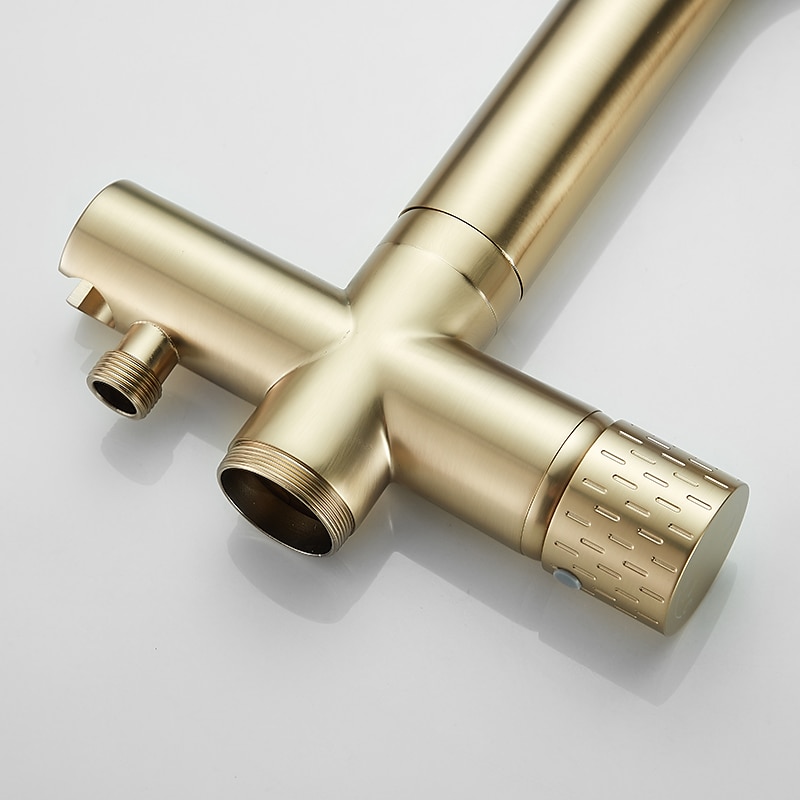 Bathtub Faucet Floor Mount Freestanding Tub Filler Brass High Flow Shower Faucets with Handheld Shower Mixer Taps Swivel Spout 2025 - CAD $446.99 –P4