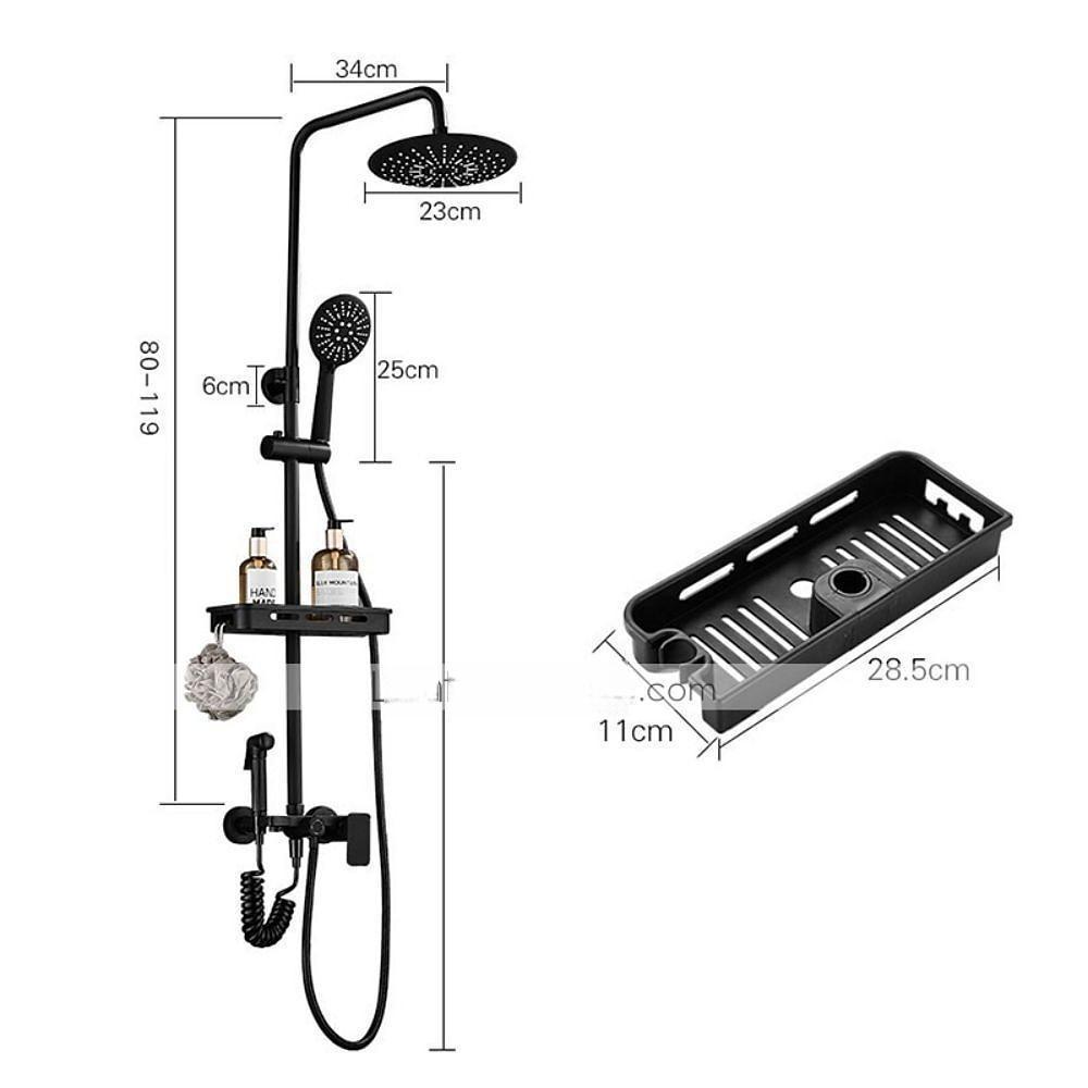 Shower System Faucet Combo Set with 8" Rain Showerhead Multi-Function Hand Shower Adjustable Slide Bar and Soap Dish Wall Mounted Ceramic Valve Bath Shower Mixer Taps 2025 - CAD $223.99 –P7