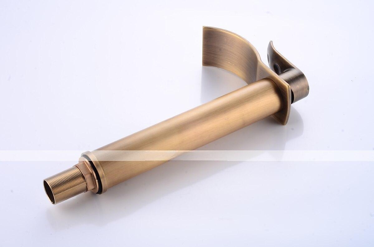 Antique Copper Bathroom Sink Faucet,Golden Waterfall Single Handle One Hole Bath Taps with Hot and Cold Water Switch 2025 - CAD $111.99 –P5