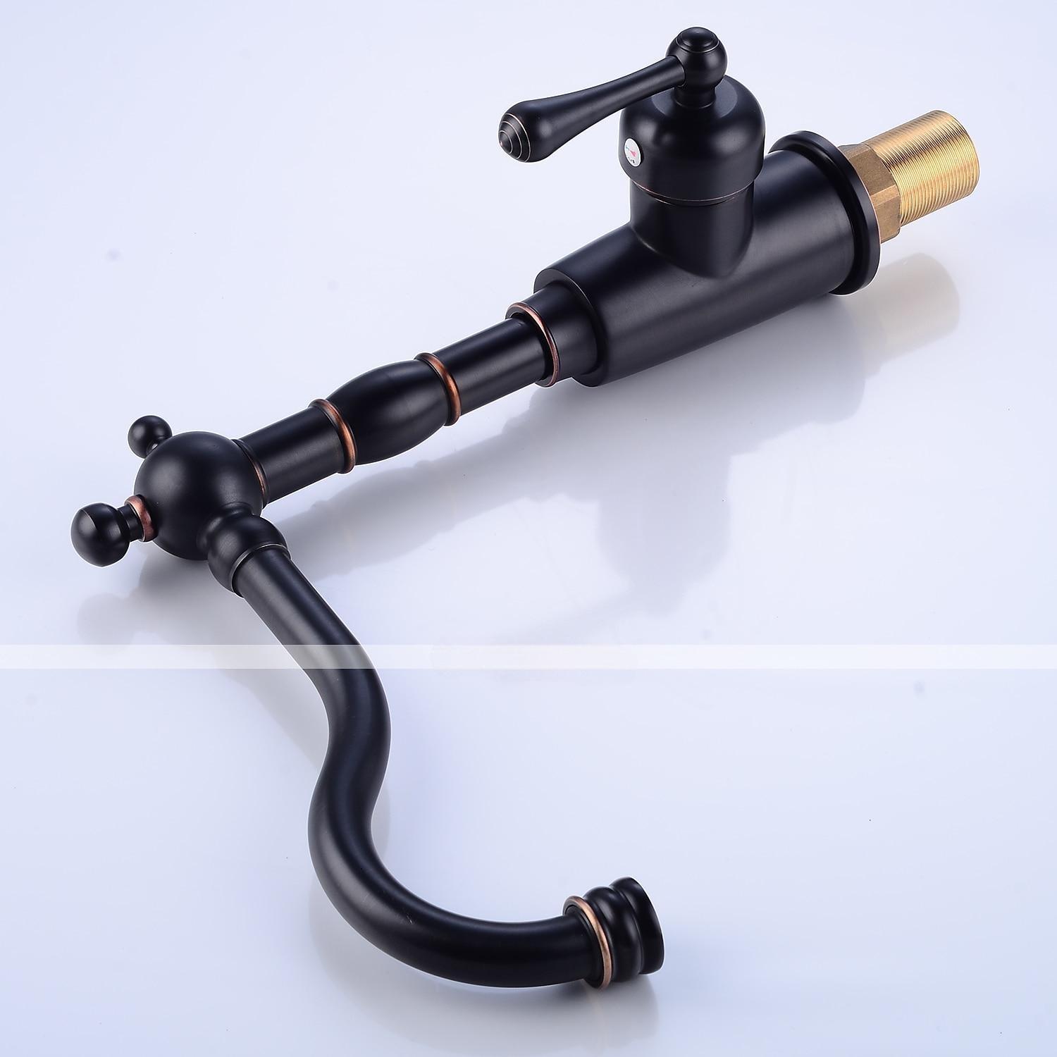 Kitchen FaucetORB Rotatable Retro Style Single Handle One Hole Standard Spout Centerset Contemporary Antique Kitchen Taps with Hot and Cold Switch 2025 - CAD $111.99 –P6