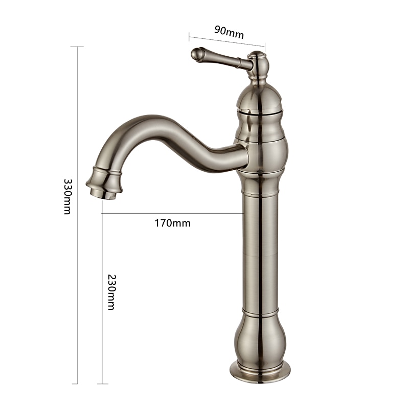 Bathroom Sink Faucet Antique Brass/ORB/Brushed Nickel Rotatable Single Handle One Hole Bath Taps 2025 - CAD $111.99 –P10