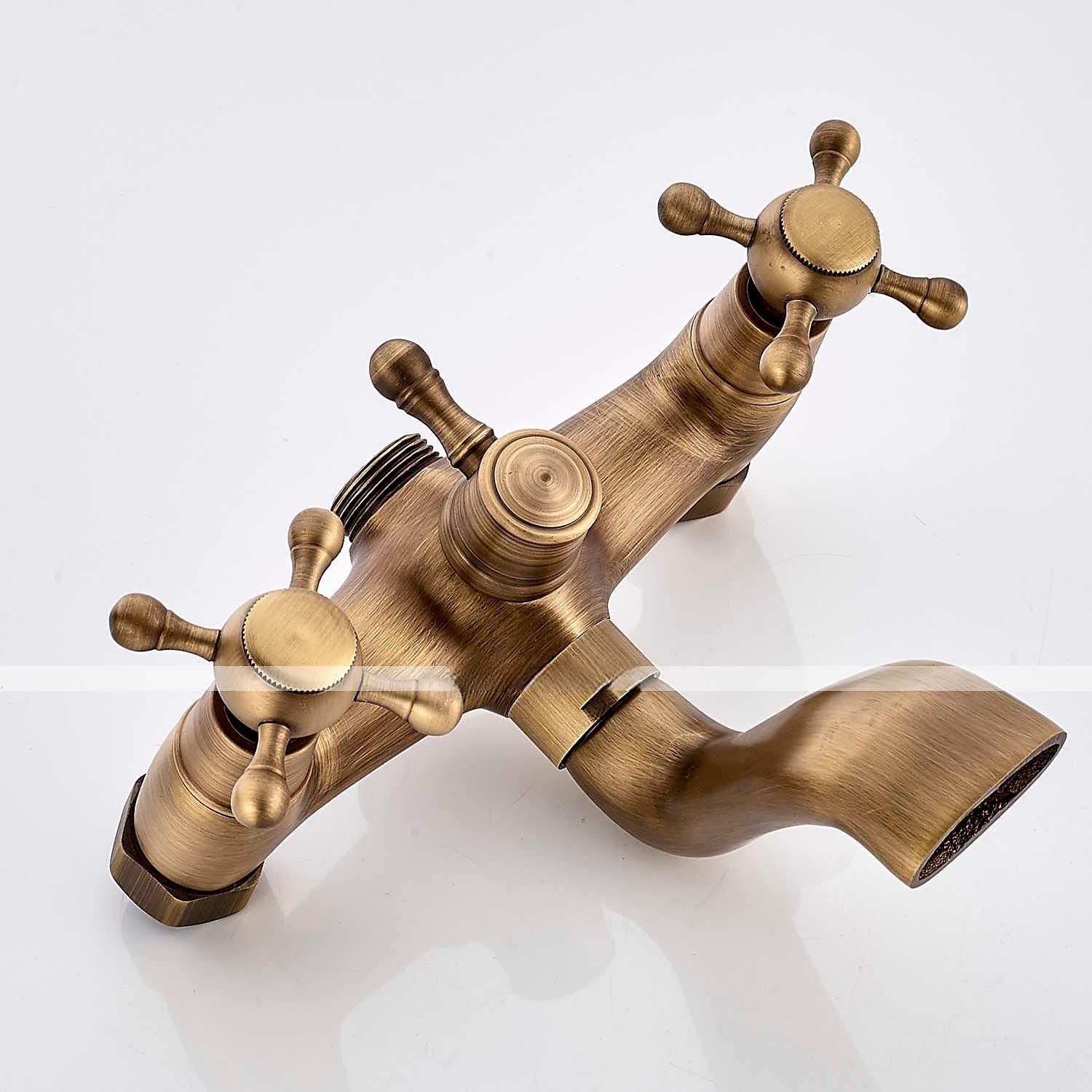 Bathtub FaucetWall Mounted Brass Rainfall Shower Mixer Taps Contain with Handshower and Cold/Hot Water 2025 - CAD $159.99 –P17