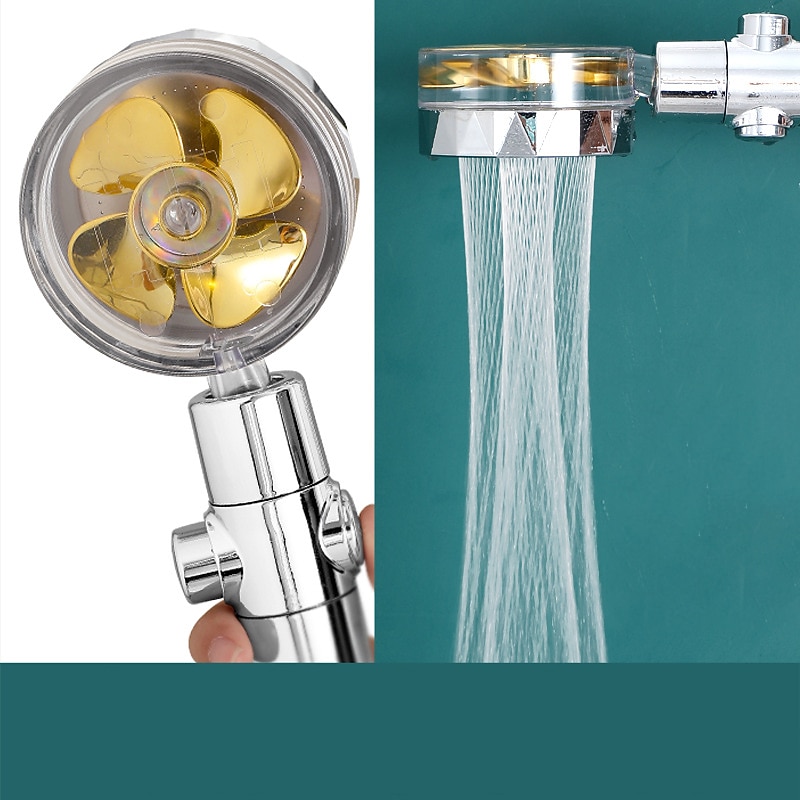 Shower Head Water Saving Flow 360 Degrees Rotating With Small Fan ABS Rain High-Pressure Spray Nozzle Bathroom Accessories 2025 - CAD $4.99 –P11