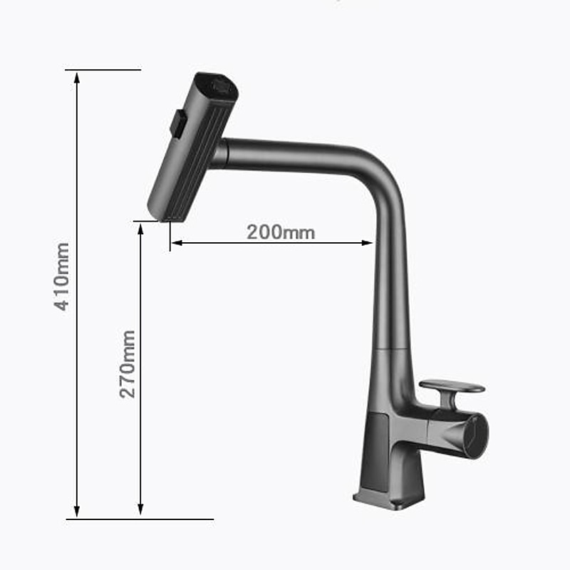 Waterfall Kitchen Faucet 2023 Latest Centerset Faucet for Kitchen Sink 3 in 1 Multi-functional Single Handle One Hole Pull out Cylinder Spout Kitchen Taps Ceramic Valve Insides 2025 - CAD $247.99 –P12