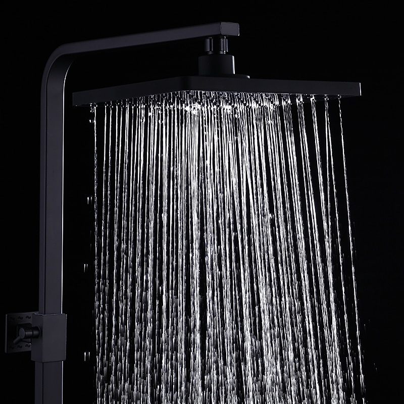 Shower System Faucet Set Wall Mounted 9 inch Rainfall Shower Head Handshower Handheld Sprayer with Holder Electroplated / Painted Finishes Mount Inside Ceramic Valve Bath Shower 2025 - CAD $328.99 –P9