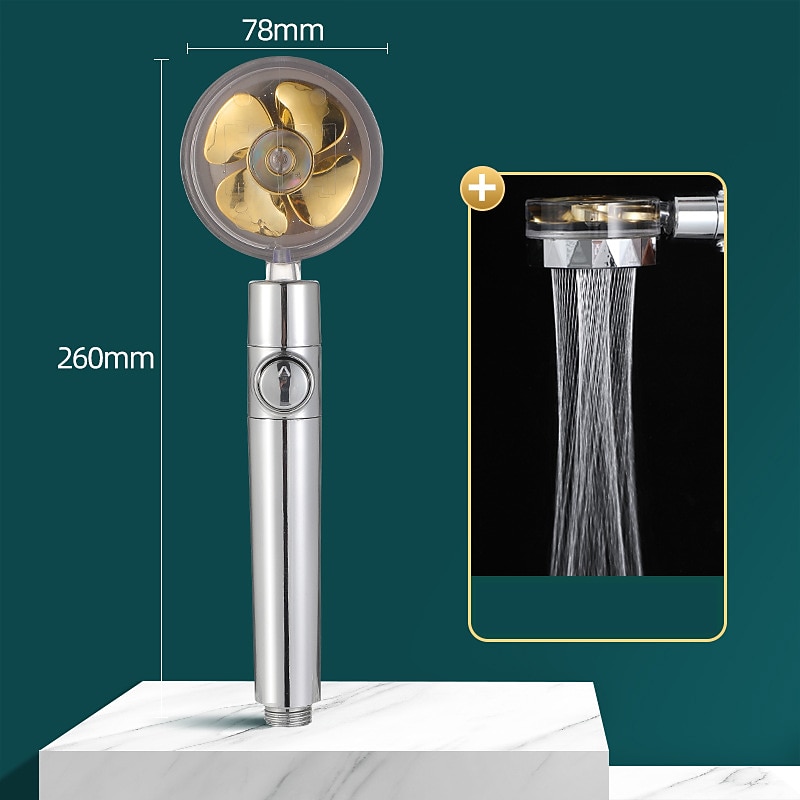 Shower Head Water Saving Flow 360 Degrees Rotating With Small Fan ABS Rain High-Pressure Spray Nozzle Bathroom Accessories 2025 - CAD $4.99 –P6
