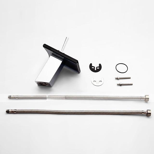 Bathroom SInk Faucet,Glass Outlet Faucet Waterfall Bathroom Faucet with Hose Single Handle Single Hole Sink Sink Faucet Ceramic Valve 2025 - CAD $79.99 –P1