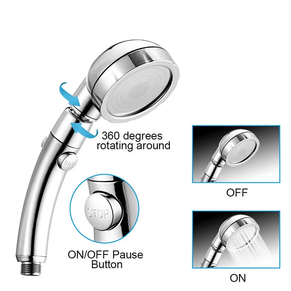 High Quality 1PC High Pressure 3 Modes Shower Head with Stop Button Adjustable Water Saving Showerhead For Home Hotel Bathroom 2025 - CAD $9.99 –P11