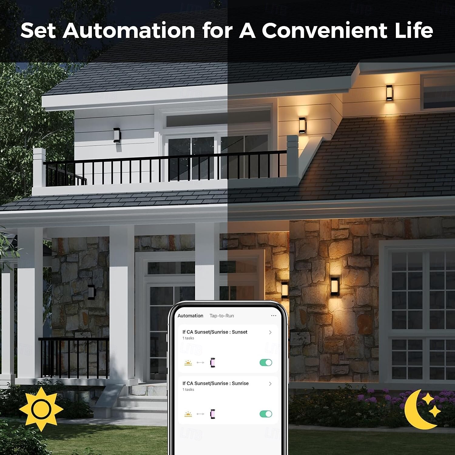 LED Outdoor/Indoor Wall Lamp 2 Heads Tuya Amat App Adjustable Beam Angle LED Porch Lamp Outdoor Lamp 110-240V 2025 - CAD $182.16 –P2