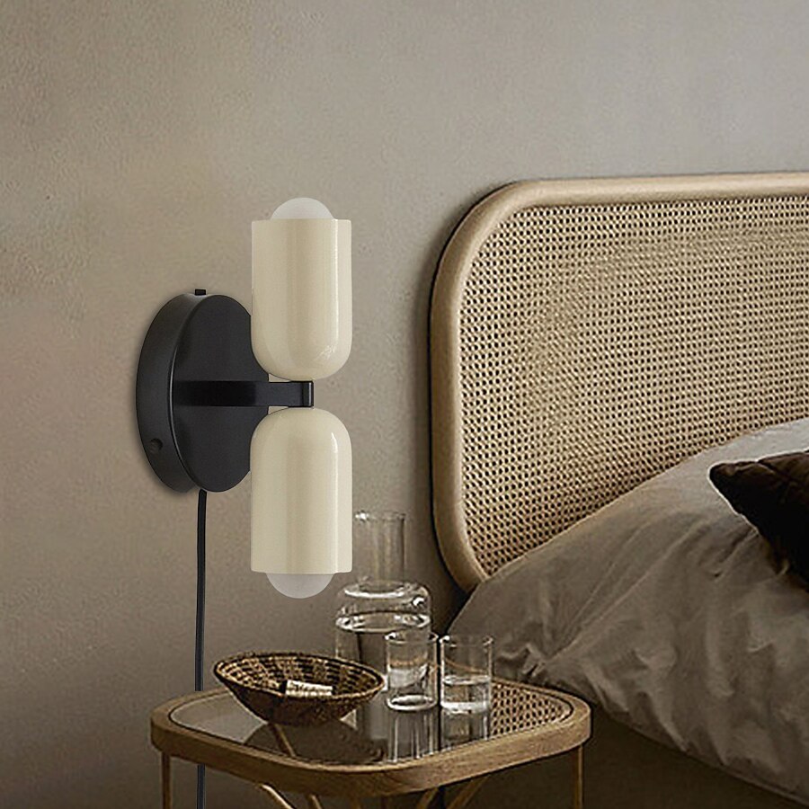 Modern Contemporary Design with Optional Hanging Versatile Wall Lighting in Haki and Salmon Double Light Dual-Directional Wall Sconce 110-240V 2025 - CAD $64.99 –P2