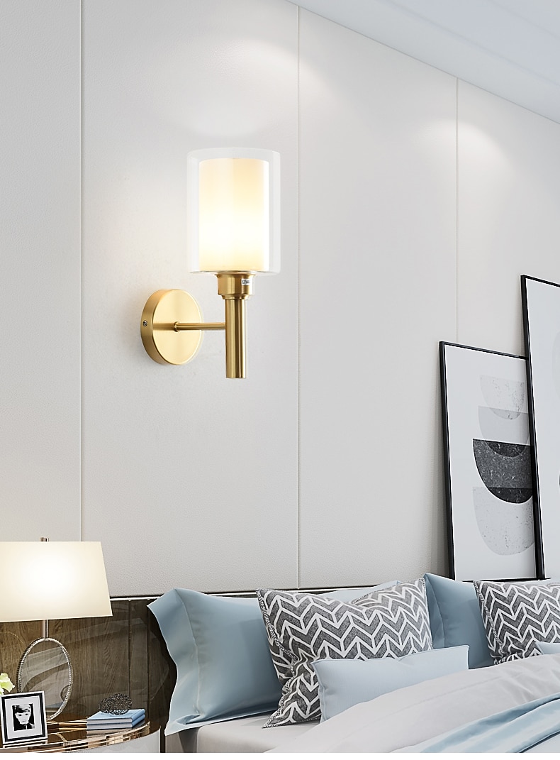 Modern Flush Mount Wall Lights LED Living Room Bedroom Copper Wall Light 220-240V 2025 - CAD $169.99 –P2