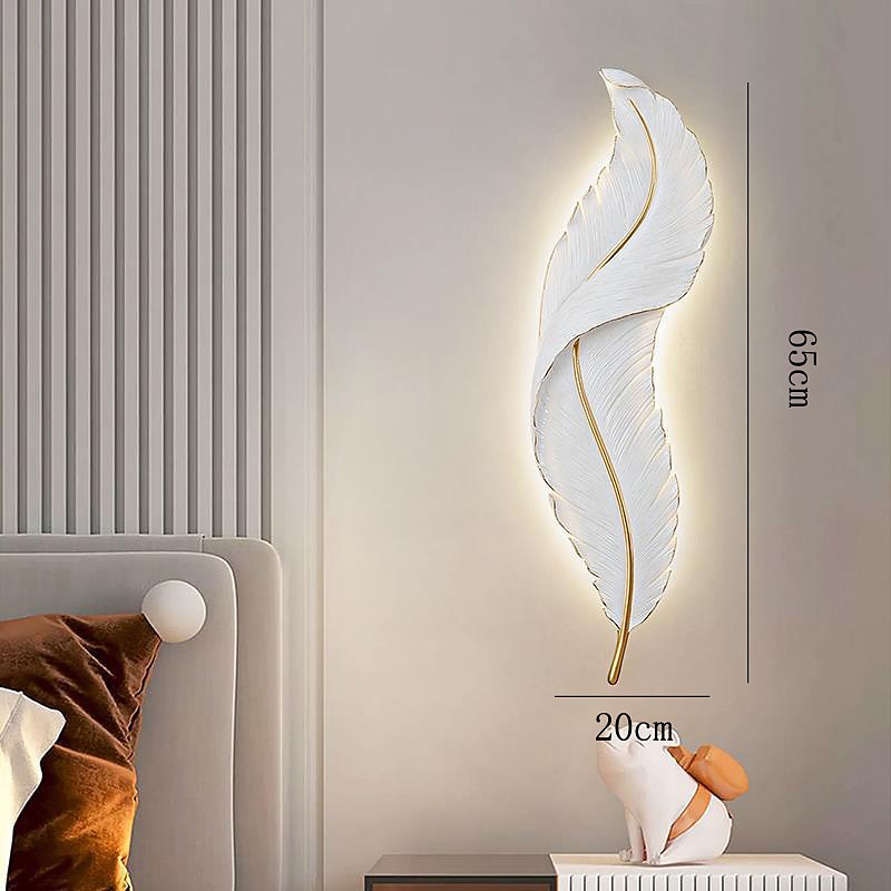 LED Wall Light Modern Dimmable Wall Light White Elegant Feather Design 3000k-6000k LED Wall Light for Bedroom Living Room Hallway 2025 - CAD $171.99 –P5