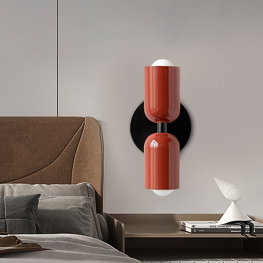 Modern Contemporary Design with Optional Hanging Versatile Wall Lighting in Haki and Salmon Double Light Dual-Directional Wall Sconce 110-240V 2025 - CAD $64.99 –P7