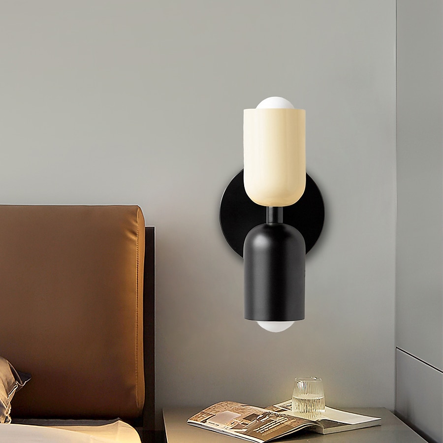 Modern Contemporary Design with Optional Hanging Versatile Wall Lighting in Haki and Salmon Double Light Dual-Directional Wall Sconce 110-240V 2025 - CAD $64.99 –P8