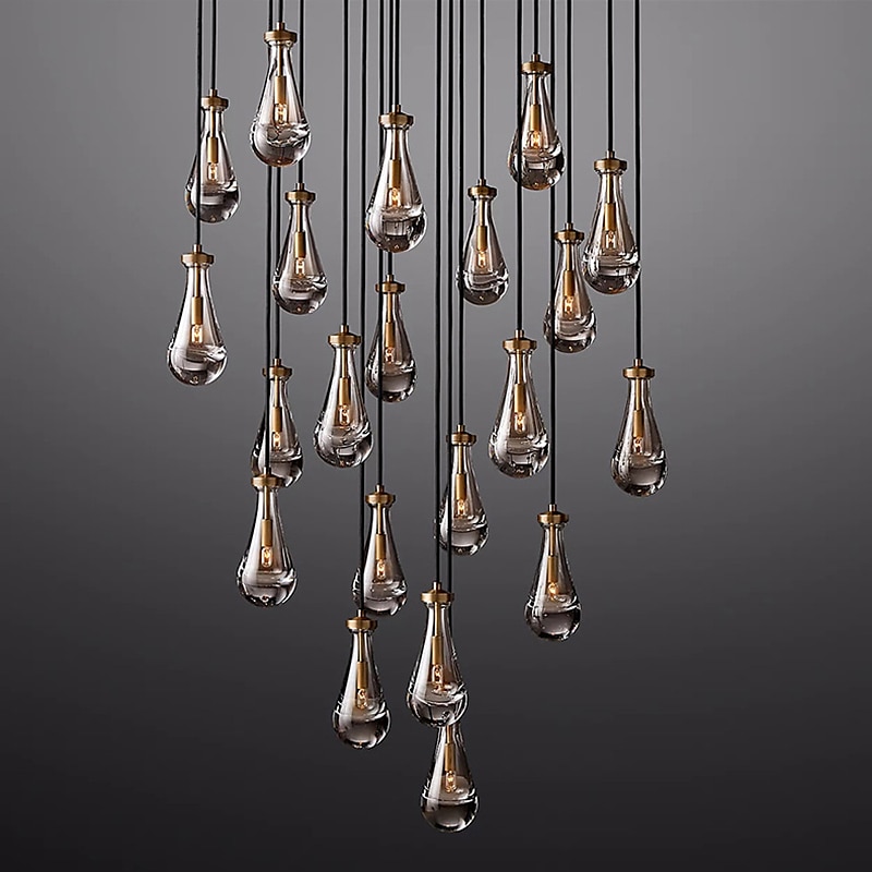 Gold Black Wall Sconces Bedside Light with Clear Solid Glass Raindrop for Indoor Wall Lights Living Room Kitchen Hallway 2025 - CAD $210.99 –P10