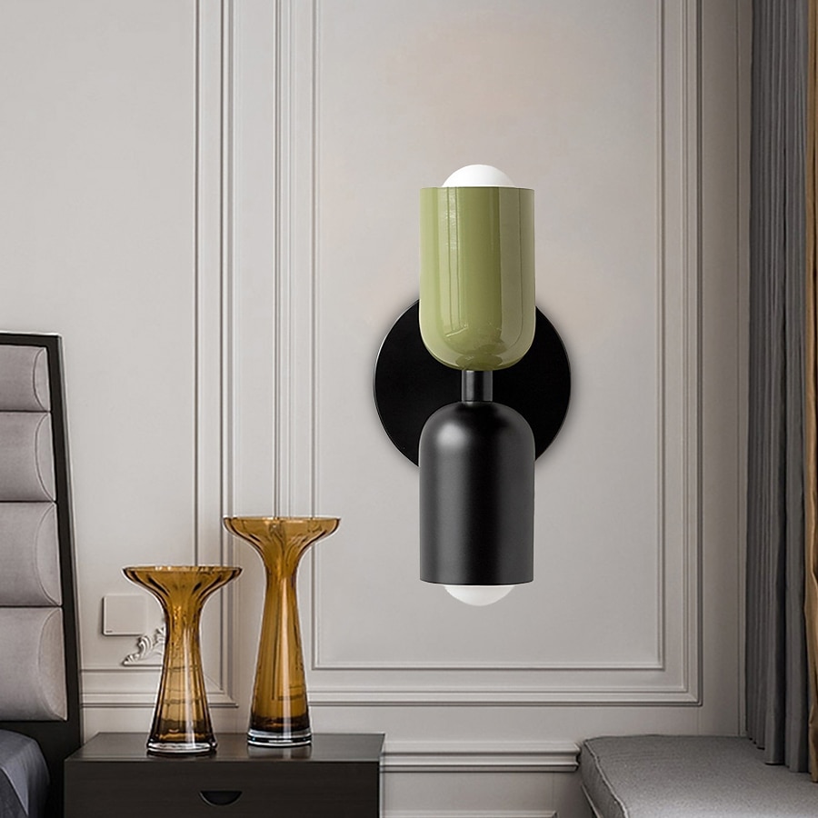 Modern Contemporary Design with Optional Hanging Versatile Wall Lighting in Haki and Salmon Double Light Dual-Directional Wall Sconce 110-240V 2025 - CAD $64.99 –P14