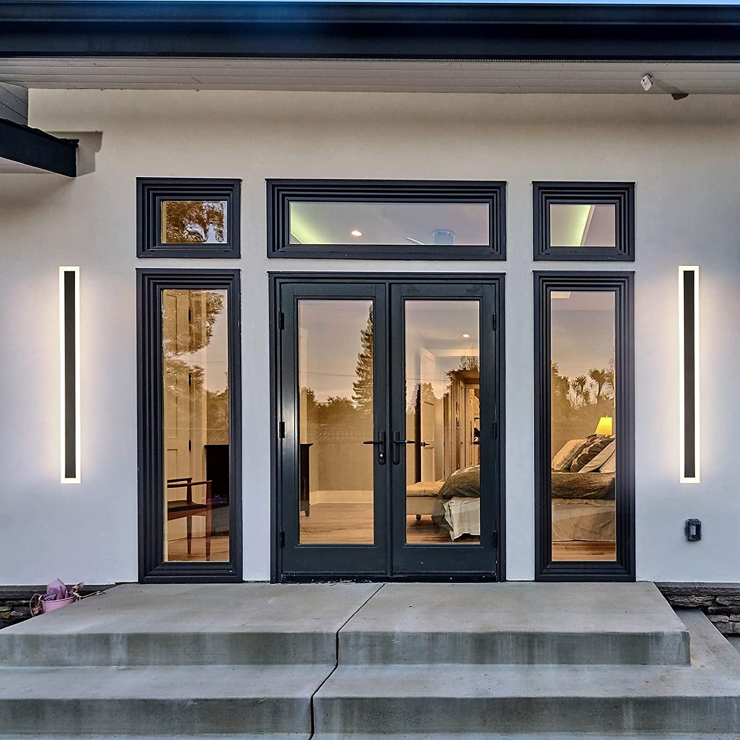 Modern Plug Wall Lamp 11.8-47in Frosted Black LED Acrylic Outdoor Wall Lamp 59 Inch Plug Cable with Opening Acrylic Indoor Wall Lamp Suitable for Bedroom Living Room Bathroom Makeup Corridor 2025 - CAD $40.99 –P8