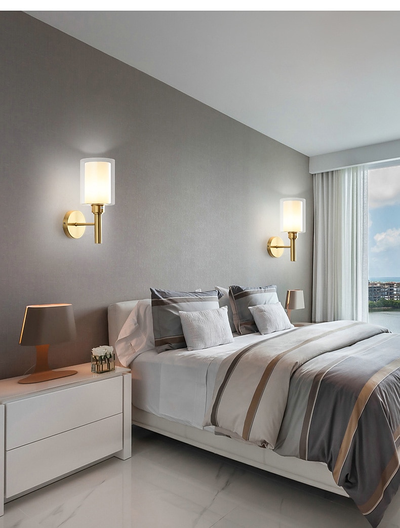 Modern Flush Mount Wall Lights LED Living Room Bedroom Copper Wall Light 220-240V 2025 - CAD $169.99 –P5