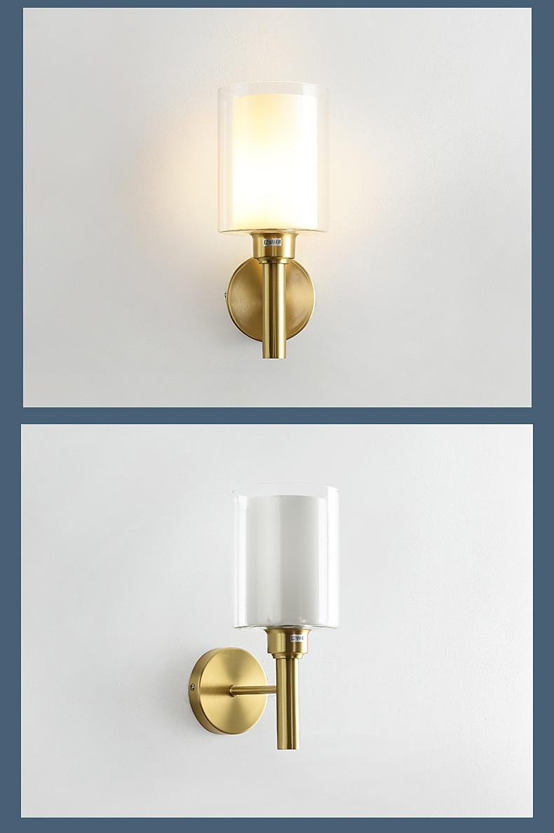 Modern Flush Mount Wall Lights LED Living Room Bedroom Copper Wall Light 220-240V 2025 - CAD $169.99 –P8