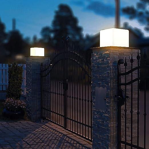 LED Outdoor Wall Lights Warm White 20/25/30/40cm Garden Post Patio Light Outdoor Square Pillar Lamp Simplicity IP54 Waterproof Garden Yard Pillar Lamps 3000K 2025 - CAD $169.99 –P1