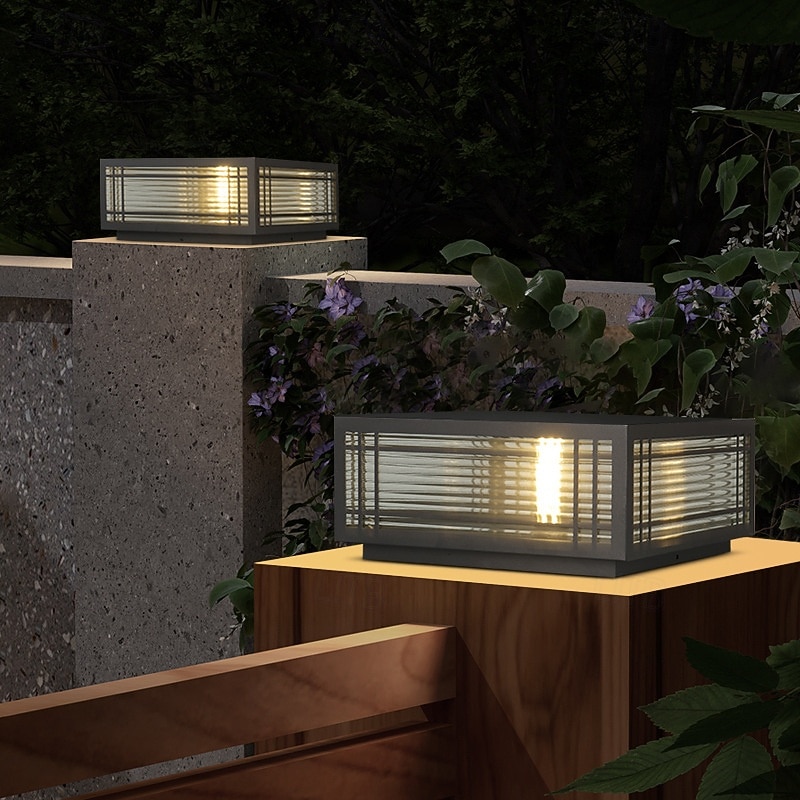 Column Lamp Waterproof Exterior Post Light Fixtures,Pillar Lights Outdoor, IP65 Square Pillar Lights Outdoor Waterproof Aluminum Glass Post Light Fixtures Exterior Pillar Lights 2025 - CAD $168.99 –P6