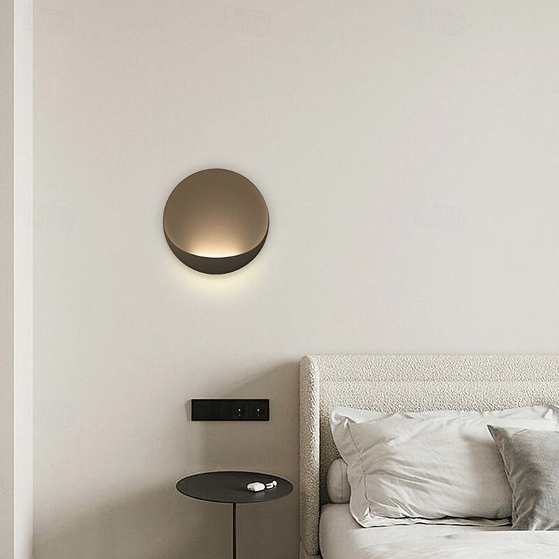 Modern Minimalist Round Aluminum LED Wall Sconce Lamp Indoor Modern Indoor Wall Lights Bedroom Metal Wall Light 110-240V 10W 2025 - CAD $137.99 –P14