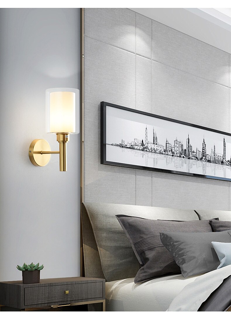 Modern Flush Mount Wall Lights LED Living Room Bedroom Copper Wall Light 220-240V 2025 - CAD $169.99 –P3