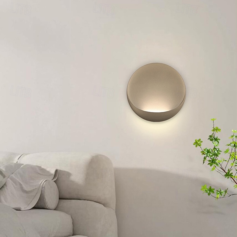 Modern Minimalist Round Aluminum LED Wall Sconce Lamp Indoor Modern Indoor Wall Lights Bedroom Metal Wall Light 110-240V 10W 2025 - CAD $137.99 –P4