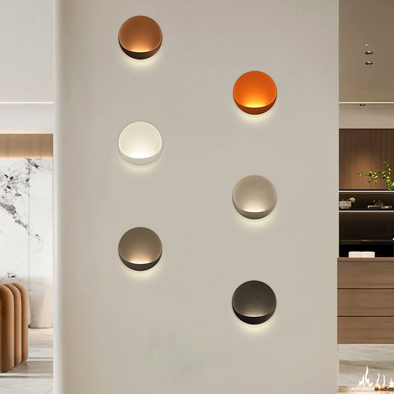 Modern Minimalist Round Aluminum LED Wall Sconce Lamp Indoor Modern Indoor Wall Lights Bedroom Metal Wall Light 110-240V 10W 2025 - CAD $137.99 –P10