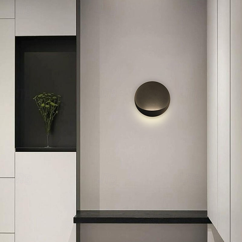 Modern Minimalist Round Aluminum LED Wall Sconce Lamp Indoor Modern Indoor Wall Lights Bedroom Metal Wall Light 110-240V 10W 2025 - CAD $137.99 –P16