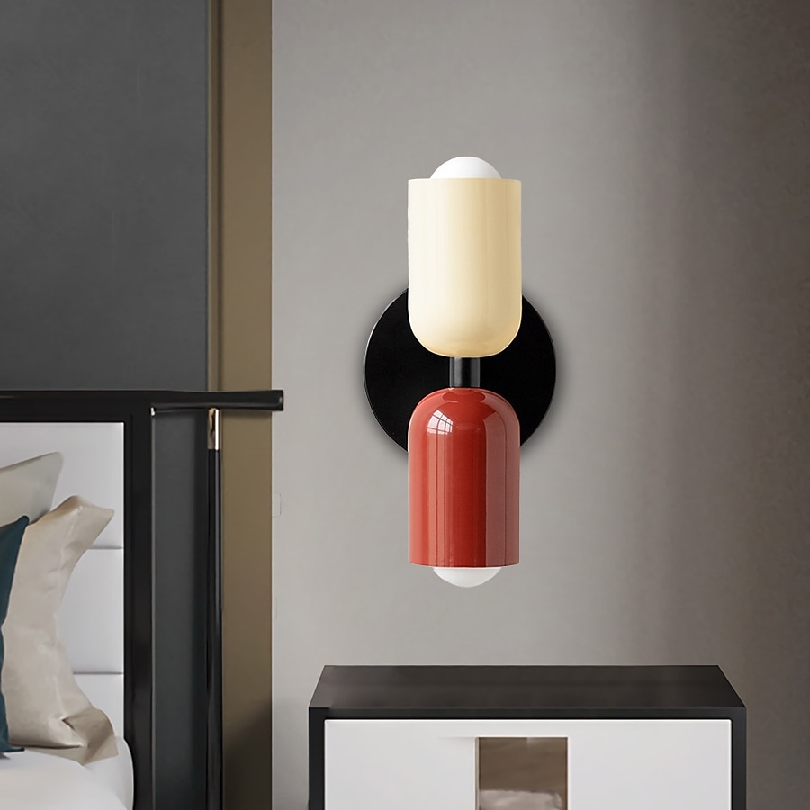 Modern Contemporary Design with Optional Hanging Versatile Wall Lighting in Haki and Salmon Double Light Dual-Directional Wall Sconce 110-240V 2025 - CAD $64.99 –P11