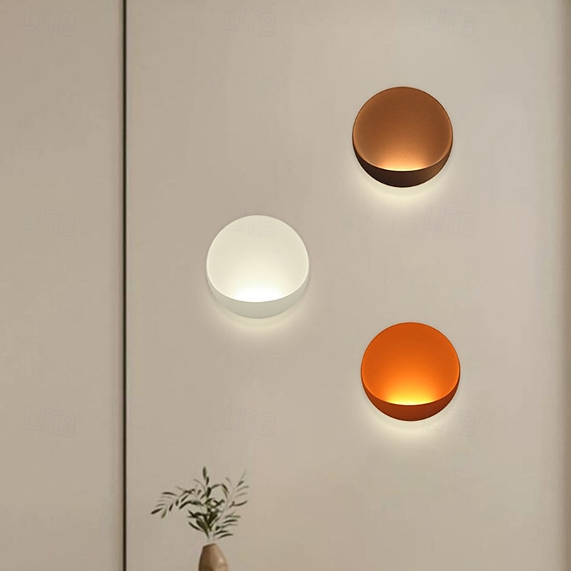 Modern Minimalist Round Aluminum LED Wall Sconce Lamp Indoor Modern Indoor Wall Lights Bedroom Metal Wall Light 110-240V 10W 2025 - CAD $137.99 –P8