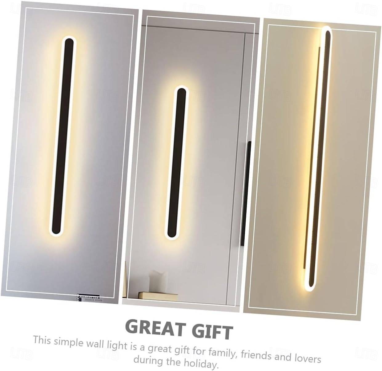 Modern Plug Wall Lamp 11.8-47in Frosted Black LED Acrylic Outdoor Wall Lamp 59 Inch Plug Cable with Opening Acrylic Indoor Wall Lamp Suitable for Bedroom Living Room Bathroom Makeup Corridor 2025 - CAD $40.99 –P10