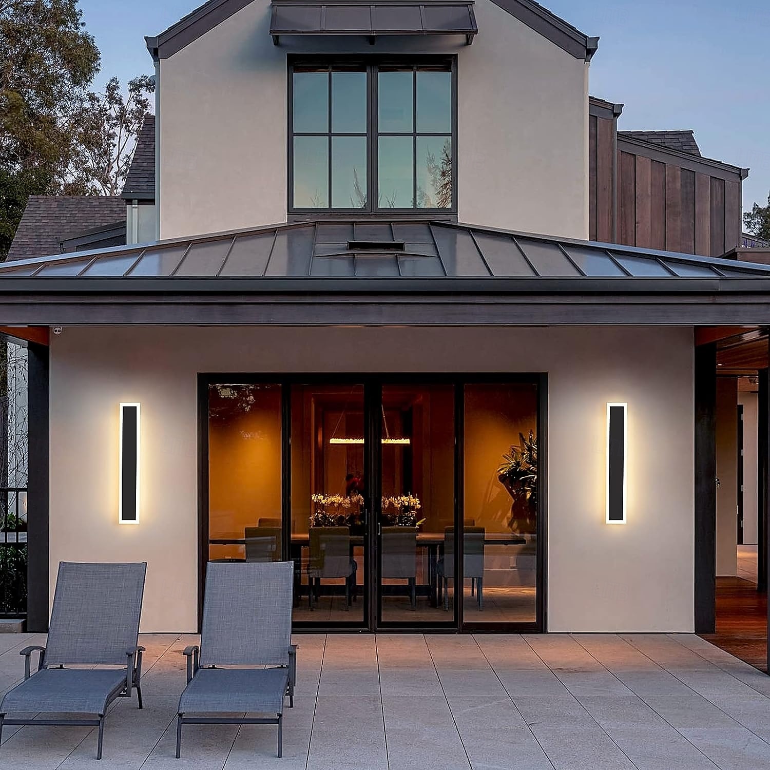 Modern Plug Wall Lamp 11.8-47in Frosted Black LED Acrylic Outdoor Wall Lamp 59 Inch Plug Cable with Opening Acrylic Indoor Wall Lamp Suitable for Bedroom Living Room Bathroom Makeup Corridor 2025 - CAD $40.99 –P7