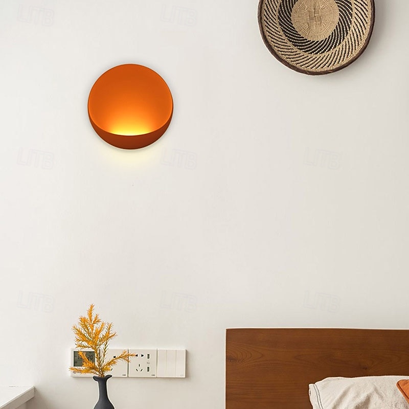 Modern Minimalist Round Aluminum LED Wall Sconce Lamp Indoor Modern Indoor Wall Lights Bedroom Metal Wall Light 110-240V 10W 2025 - CAD $137.99 –P12