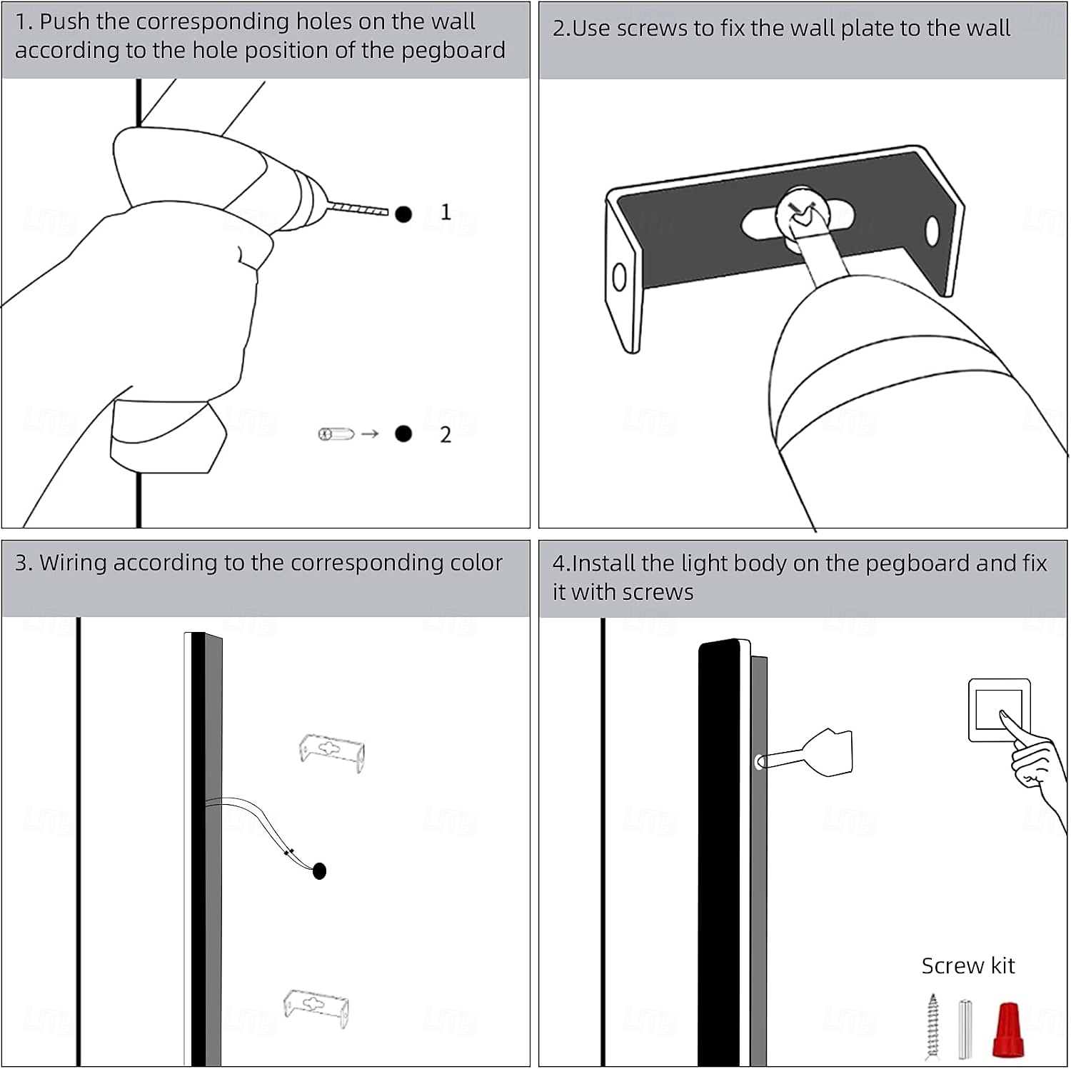 Modern Plug Wall Lamp 11.8-47in Frosted Black LED Acrylic Outdoor Wall Lamp 59 Inch Plug Cable with Opening Acrylic Indoor Wall Lamp Suitable for Bedroom Living Room Bathroom Makeup Corridor 2025 - CAD $40.99 –P4