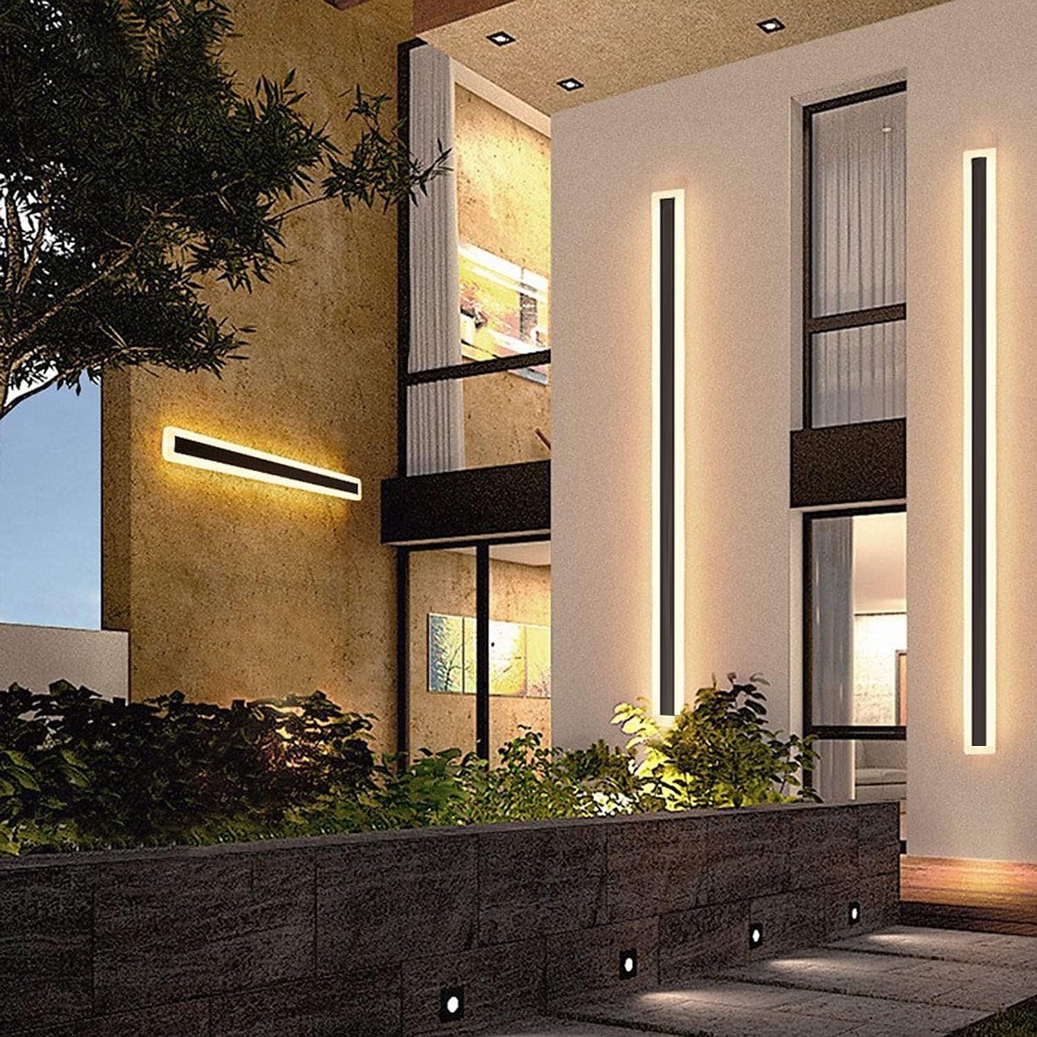 Modern Plug Wall Lamp 11.8-47in Frosted Black LED Acrylic Outdoor Wall Lamp 59 Inch Plug Cable with Opening Acrylic Indoor Wall Lamp Suitable for Bedroom Living Room Bathroom Makeup Corridor 2025 - CAD $40.99 –P13