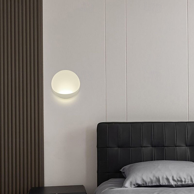 Modern Minimalist Round Aluminum LED Wall Sconce Lamp Indoor Modern Indoor Wall Lights Bedroom Metal Wall Light 110-240V 10W 2025 - CAD $137.99 –P11