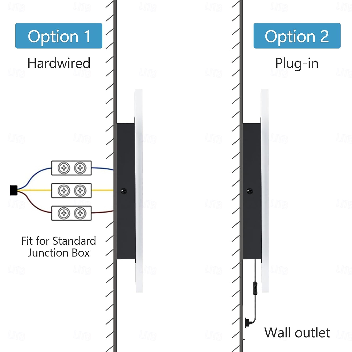 Modern Plug Wall Lamp 11.8-47in Frosted Black LED Acrylic Outdoor Wall Lamp 59 Inch Plug Cable with Opening Acrylic Indoor Wall Lamp Suitable for Bedroom Living Room Bathroom Makeup Corridor 2025 - CAD $40.99 –P1