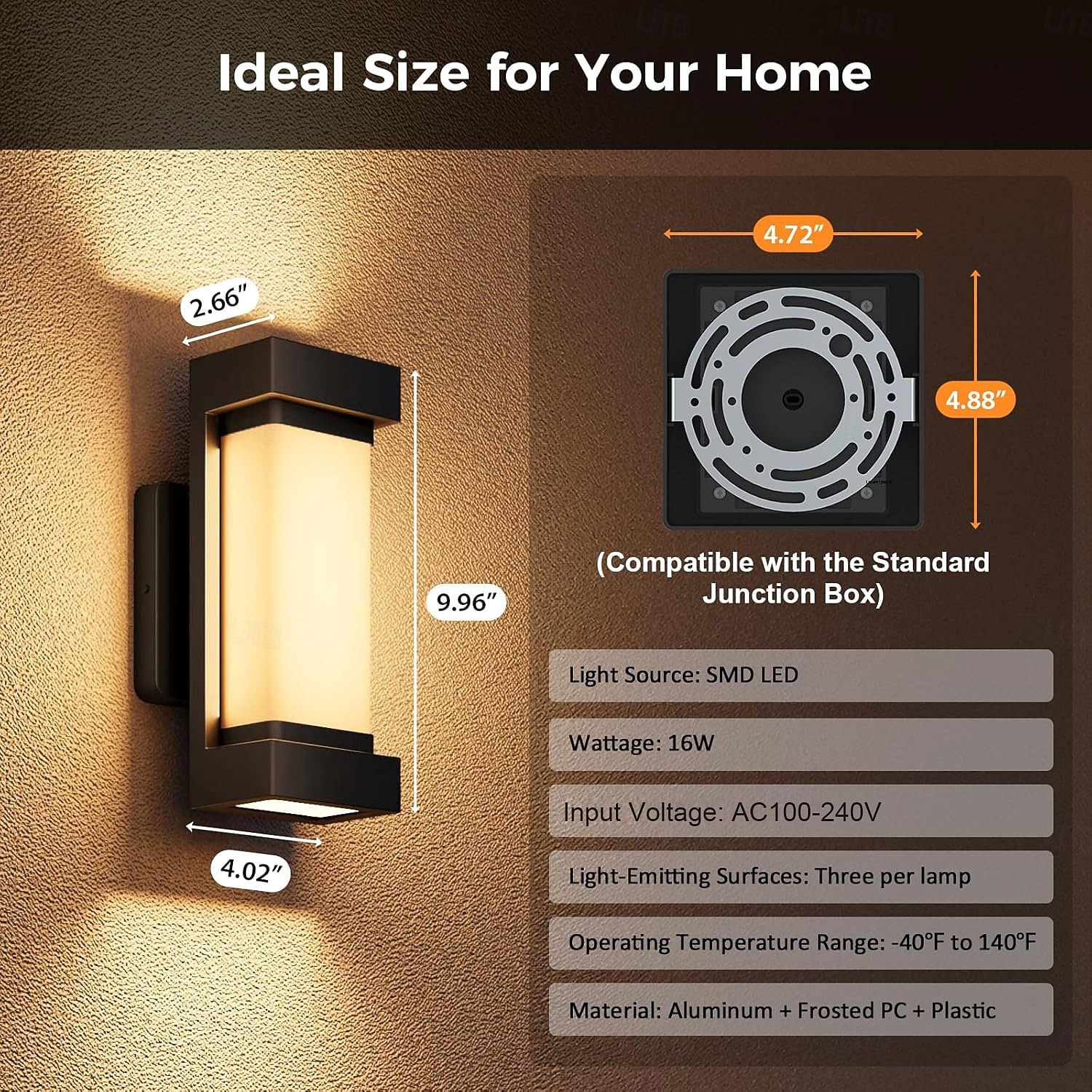 LED Outdoor/Indoor Wall Lamp 2 Heads Tuya Amat App Adjustable Beam Angle LED Porch Lamp Outdoor Lamp 110-240V 2025 - CAD $182.16 –P9
