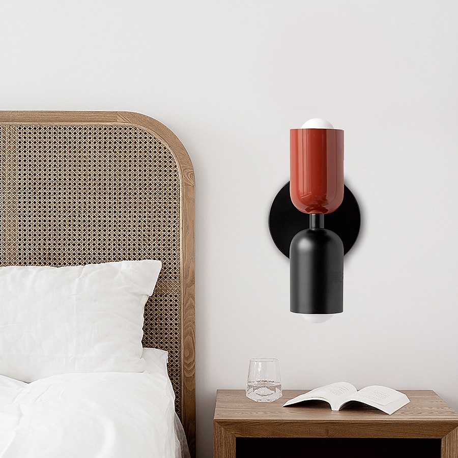 Modern Contemporary Design with Optional Hanging Versatile Wall Lighting in Haki and Salmon Double Light Dual-Directional Wall Sconce 110-240V 2025 - CAD $64.99 –P3