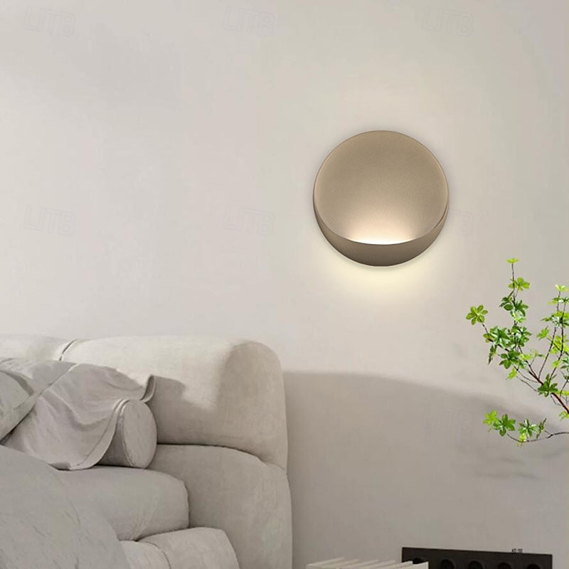 Modern Minimalist Round Aluminum LED Wall Sconce Lamp Indoor Modern Indoor Wall Lights Bedroom Metal Wall Light 110-240V 10W 2025 - CAD $137.99 –P13