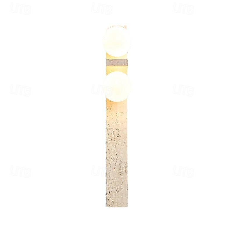 Long Strip Wall Sconces Indoor Japanese-Style Retro Wall Light with Milk White Glass Lamp Shade Yellow Travertine Art Wall Sconce for Bedroom Hallway Decor Wall Lighting Fixtures 110-240V 5W 2025 - CAD $216.99 –P4