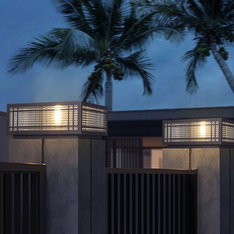 Column Lamp Waterproof Exterior Post Light Fixtures,Pillar Lights Outdoor, IP65 Square Pillar Lights Outdoor Waterproof Aluminum Glass Post Light Fixtures Exterior Pillar Lights 2025 - CAD $168.99 –P1