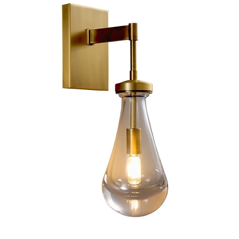 Gold Black Wall Sconces Bedside Light with Clear Solid Glass Raindrop for Indoor Wall Lights Living Room Kitchen Hallway 2025 - CAD $210.99 –P5